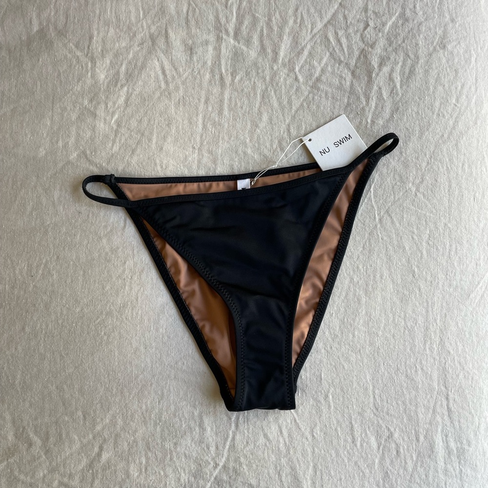 Nu Swim Cleo String Bikini Bottoms | Black | Small